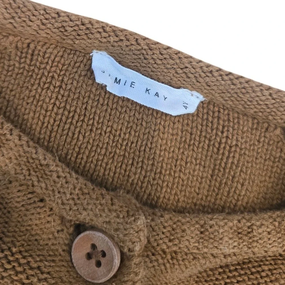 Jamie Kay 4Y Girl's Cardigan Camel Brown Sweater Long Sleeve Button 100% Cotton
